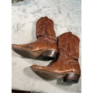 Vintage Sanders Boots Mens Size 8D Western Cowboy Goodyear Heel Made USA 80s